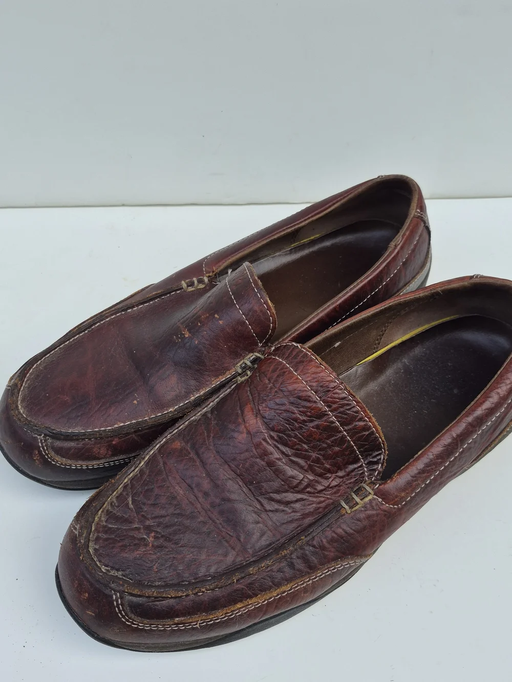 L.L. Bean Burgundy Leather Slip-On Loafers - 12 Wide